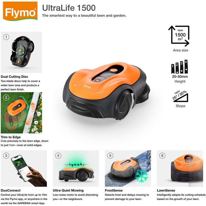 Flymo Ultralife 1500 Robot Lawnmower 1500m2