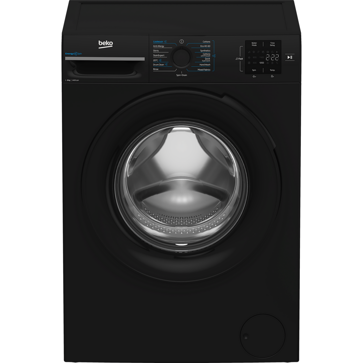 Beko BMN3WT3841B 8kg 1400 Spin EnergySpin Washing Machine - Black