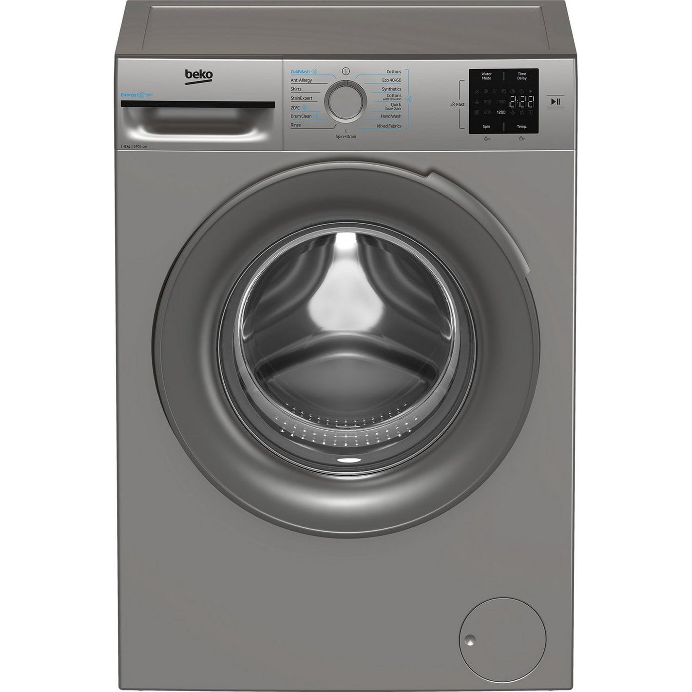 Beko BMN3WT3841S 8kg 1400 Spin EnergySpin Washing Machine - Silver