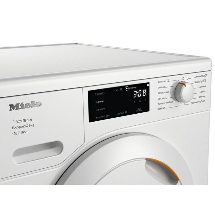 Miele TEC665WP 8kg Heat Pump Tumble Dryer - Lotus White