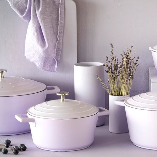 Masterclass Cookware Premium Collection 2.4-qt 8 In Casserole with lid  lavender